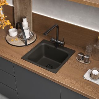 Мойка кухонная Reflexion Base 43-BL RX0743BL черный